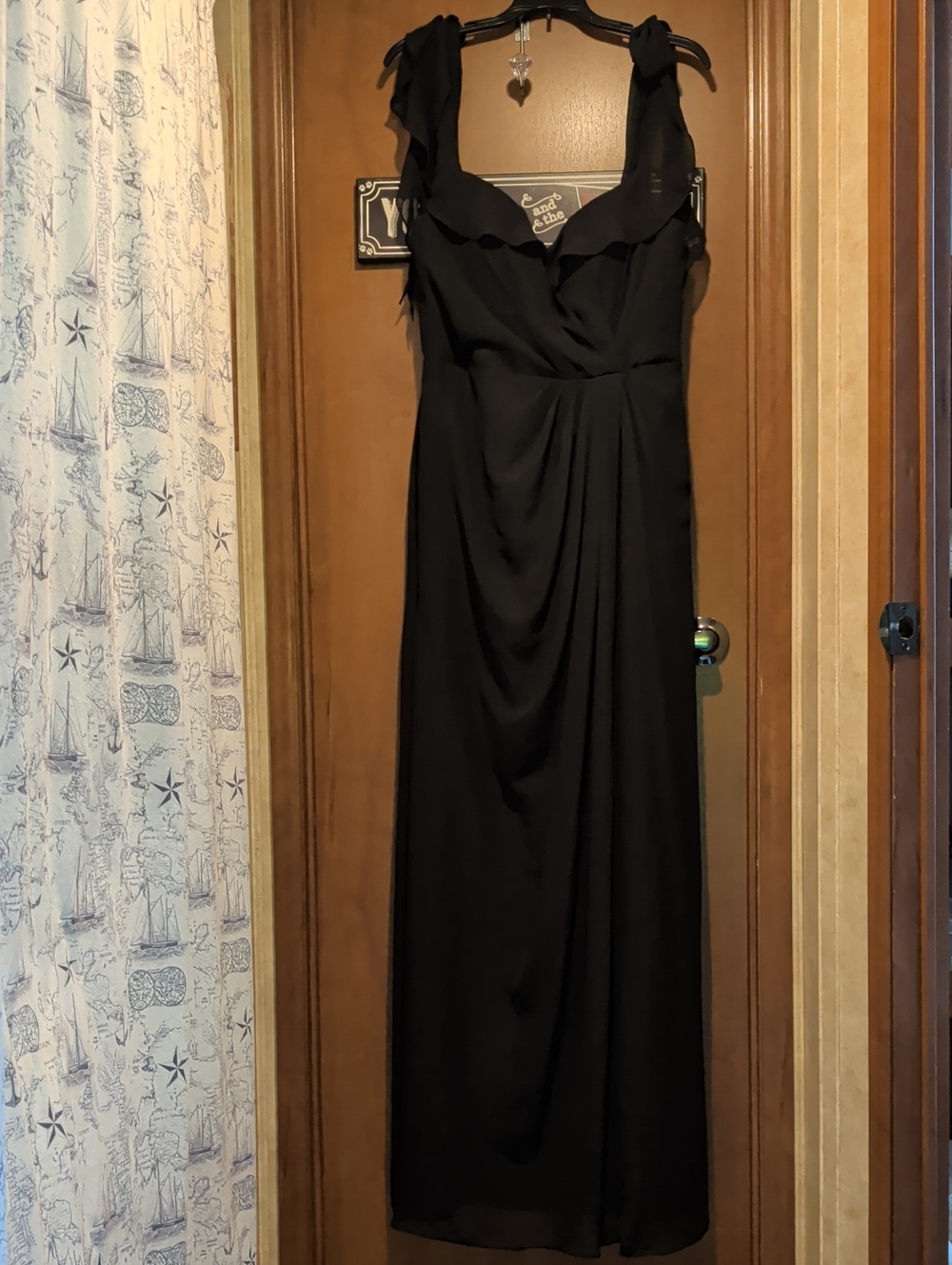 Azazie Barbie Black Ruffled Maxi Dress